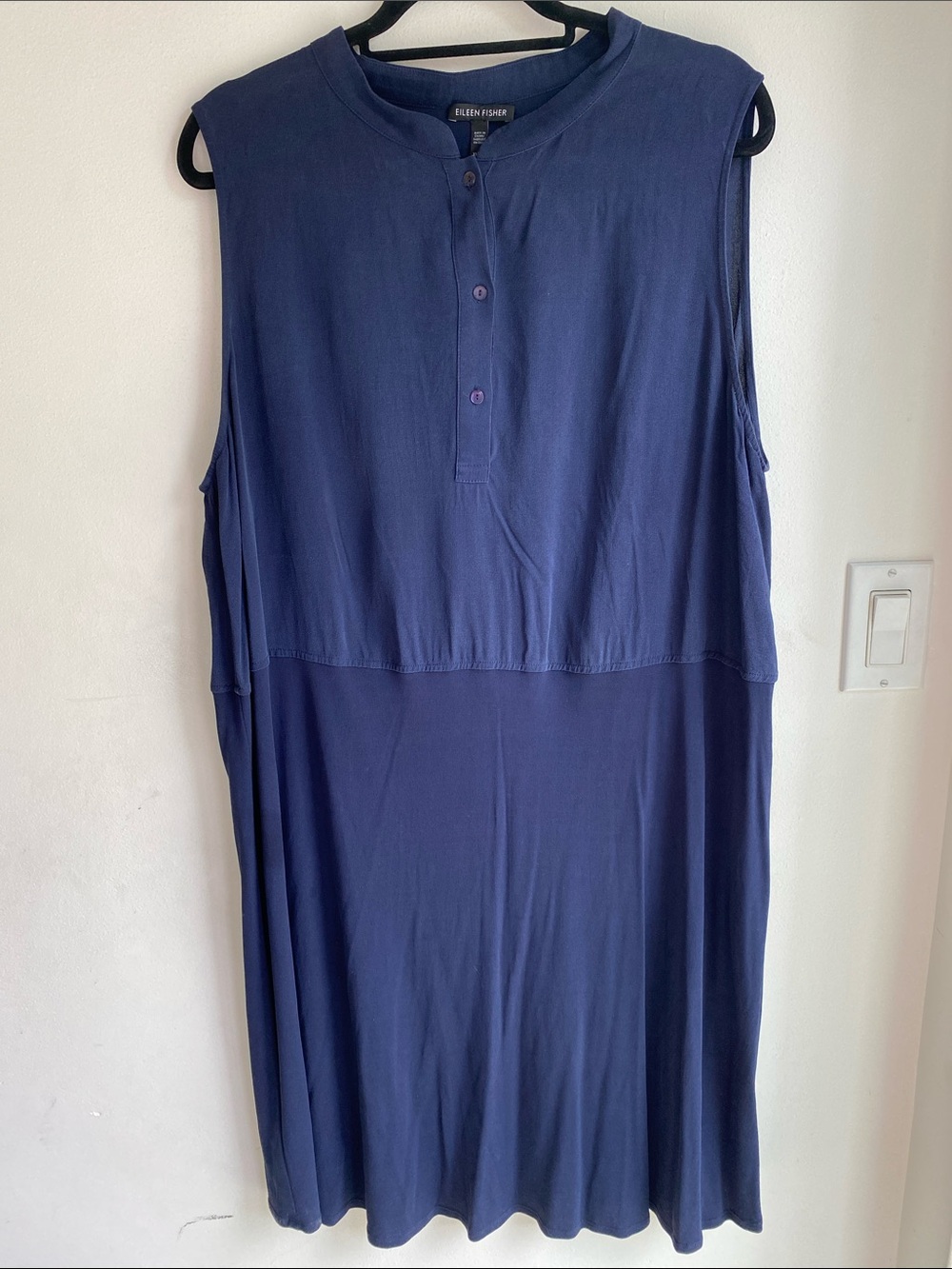 Eileen Fisher Blue 100% Silk Dress XL